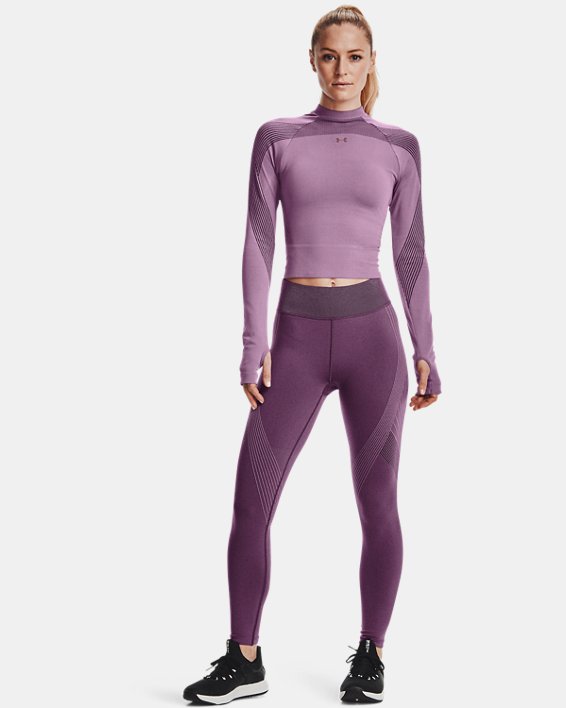 Women's UA RUSH™ Seamless Long Sleeve, Purple, pdpMainDesktop image number 2